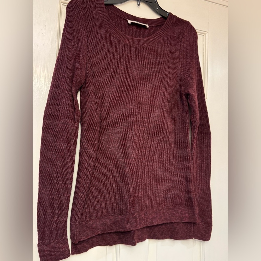 LOFT Deep Burgundy Crew Neck Sweater